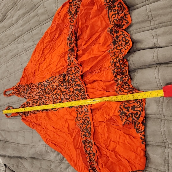 Asymmetrical Orange Dress with Gray Accents One Size! - Picture 3 of 6